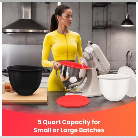 3pcs 5-quart KitchenAid Mixer Non-stick Bowl Liner Heavy-Duty Silicone Structure - Picture 3 of 5